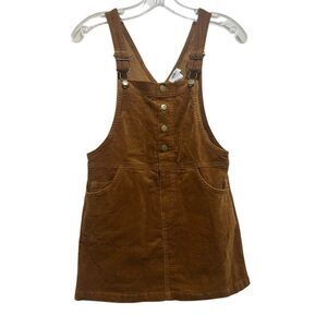 Forever 21 Girls Jumper Dress & Skirt Corduroy Brown 9/10 2 Pieces